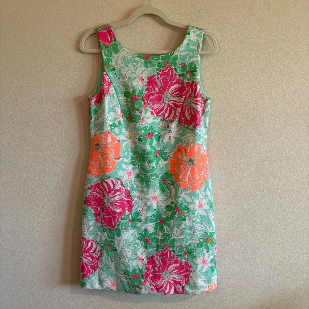 Lilly Pulitzer Eden Mini Shift Dress Women’s Small Poolside Blue Floral - Picture 2 of 8